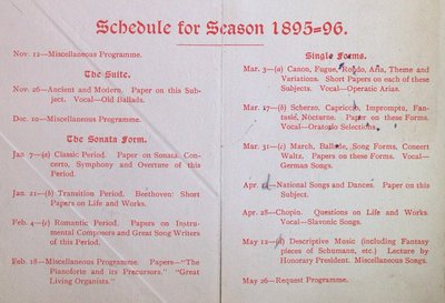 Teresa Vanderburgh's Musical Scrapbook #1 - Musical Circle Sixth Season Schedule