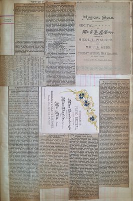 Teresa Vanderburgh's Musical Scrapbook #1 - Newspaper Clippings and Recital Programs