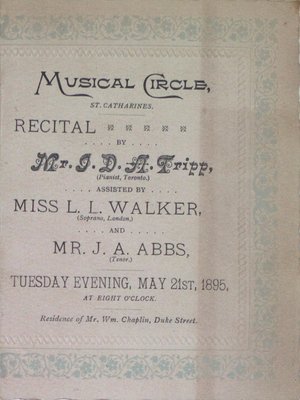 Teresa Vanderburgh's Musical Scrapbook #1 - Musical Circle Recital Program