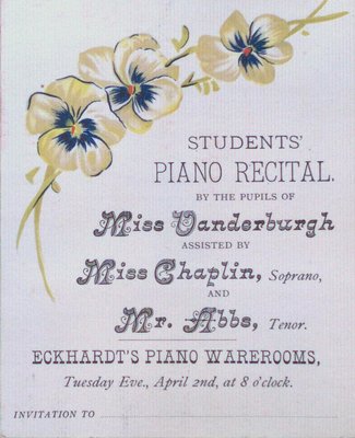 Teresa Vanderburgh's Musical Scrapbook #1 - Students Piano Recital Program