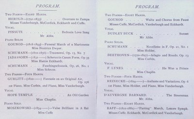 Teresa Vanderburgh's Musical Scrapbook #1 - Students Piano Recital Program