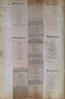 Teresa Vanderburgh's Musical Scrapbook #1 - Musical Circle Pamphlets and Newspaper Clippings