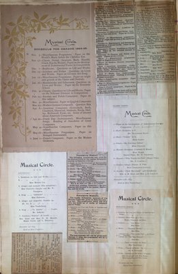 Teresa Vanderburgh's Musical Scrapbook #1 - Musical Circle Programs and Newspaper Clippings