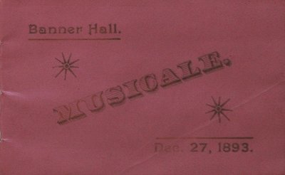 Teresa Vanderburgh's Musical Scrapbook #1 - Musicale Program