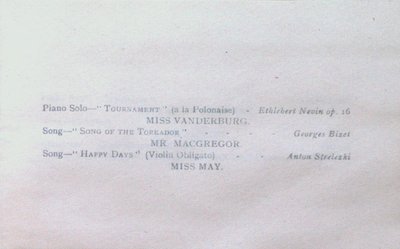 Teresa Vanderburgh's Musical Scrapbook #1 - Musicale Program