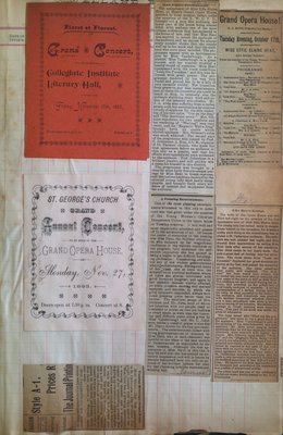 Teresa Vanderburgh's Musical Scrapbook #1 - Programs and Newspaper Clippings