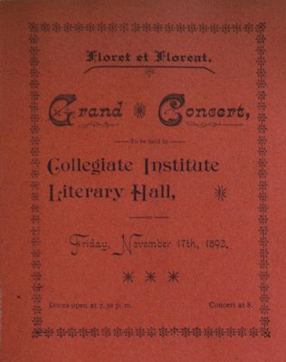 Teresa Vanderburgh's Musical Scrapbook #1 - Grand Concert at the Collegiate Institute