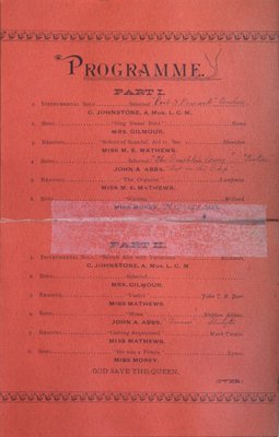 Teresa Vanderburgh's Musical Scrapbook #1 - Grand Concert at the Collegiate Institute