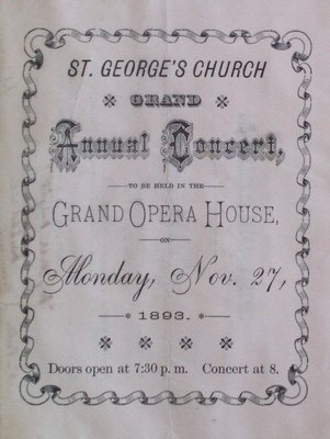 Teresa Vanderburgh's Musical Scrapbook #1 - St. George's Church Grand Annual Concert Program