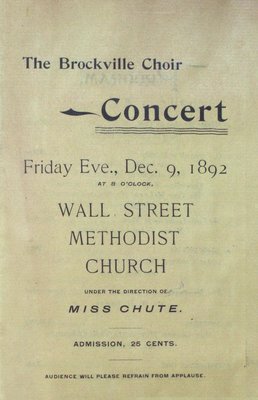 Teresa Vanderburgh's Musical Scrapbook #1 - Brockville Choir Concert Program