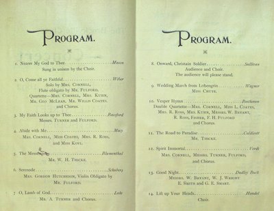 Teresa Vanderburgh's Musical Scrapbook #1 - Brockville Choir Concert Program