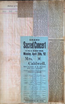 Teresa Vanderburgh's Musical Scrapbook #1 - Newspaper Clippings and Concert Program