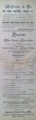 Teresa Vanderburgh's Musical Scrapbook #1 - Recital Program with Miss Jessie Alexander