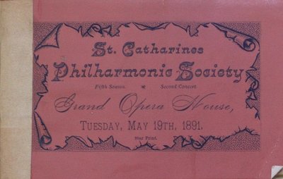 Teresa Vanderburgh's Musical Scrapbook #1 - St. Catharines Philharmonic Society Concert Program