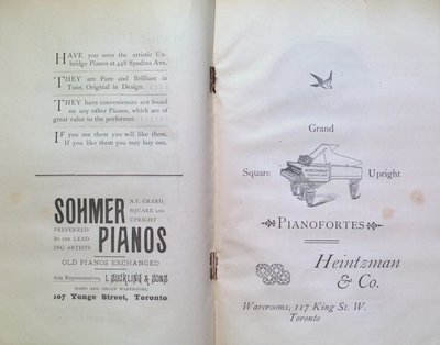 Teresa Vanderburgh's Musical Scrapbook #1 - Toronto Philharmonic Society Program