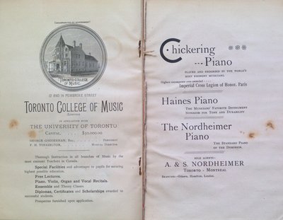 Teresa Vanderburgh's Musical Scrapbook #1 - Toronto Philharmonic Society Program