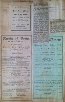 Teresa Vanderburgh's Musical Scrapbook #1 - Newspaper Clippings and Concert Programs