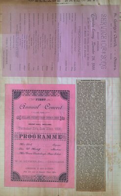 Teresa Vanderburgh's Musical Scrapbook #1 - Newspaper Clipping and Concert Programs