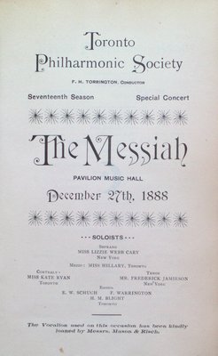 Teresa Vanderburgh's Musical Scrapbook #1 - Toronto Philharmonic Society Program