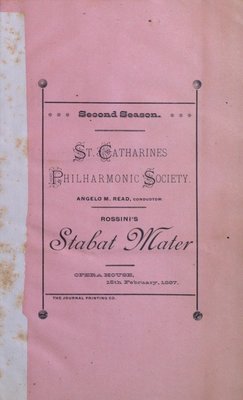 Teresa Vanderburgh's Musical Scrapbook #1 - St. Catharines Philharmonic Society Program