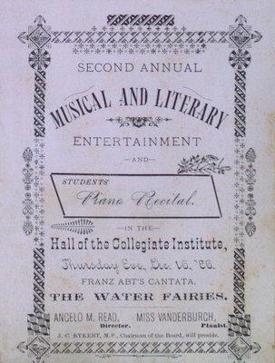 Teresa Vanderburgh's Musical Scrapbook #1 - Musical and Literary Entertainment and Students' Piano Recital