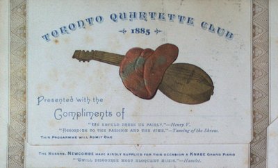 Teresa Vanderburgh's Musical Scrapbook #1 - Toronto Quartette Club Program