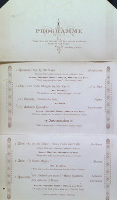 Teresa Vanderburgh's Musical Scrapbook #1 - Toronto Quartette Club Program