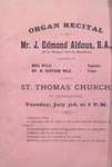 Teresa Vanderburgh's Musical Scrapbook #1 - Program for an Organ Recital given by Mr. J. Edmond Aldous