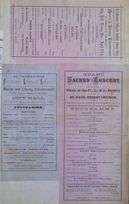 Teresa Vanderburgh's Musical Scrapbook #1 - St Catharines Collegiate Literary Society Concert Programs & Grand Sacred Concert Program