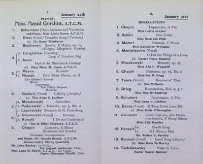 Teresa Vanderburgh's Musical Scrapbook #2 - 12 Piano Recital Programs for Pupils of Mr. Edward Fisher