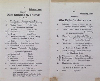 Teresa Vanderburgh's Musical Scrapbook #2 - 12 Piano Recital Programs for Pupils of Mr. Edward Fisher