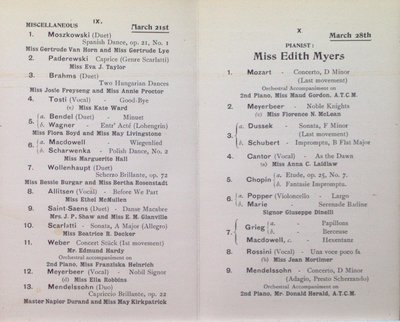 Teresa Vanderburgh's Musical Scrapbook #2 - 12 Piano Recital Programs for Pupils of Mr. Edward Fisher