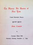 Teresa Vanderburgh's Musical Scrapbook #2 - Musical Art Society of New York - Concert Program