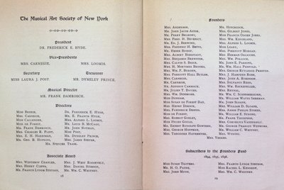 Teresa Vanderburgh's Musical Scrapbook #2 - Musical Art Society of New York Concert - Program