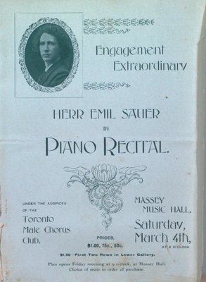 Teresa Vanderburgh's Musical Scrapbook #2 - Emil Sauer at Massey Music Hall