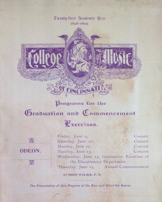 Teresa Vanderburgh's Musical Scrapbook #2 - Graduation and Commencement Program for the College of Music of Cincinnati