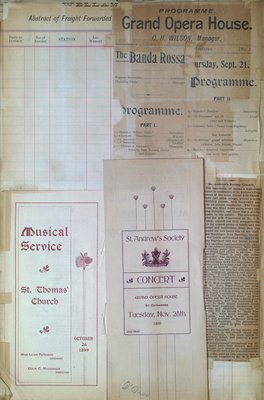 Teresa Vanderburgh's Musical Scrapbook #2 - Programs for one Musical Service and two Concerts plus a newspaper review