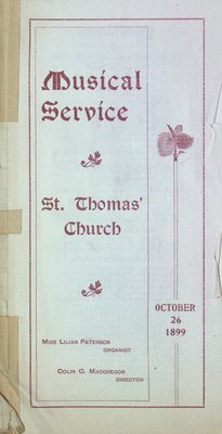 Teresa Vanderburgh's Musical Scrapbook #2 - Musical Service at St. Thomas' Church