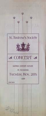 Teresa Vanderburgh's Musical Scrapbook #2 - St. Andrew's Society Concert