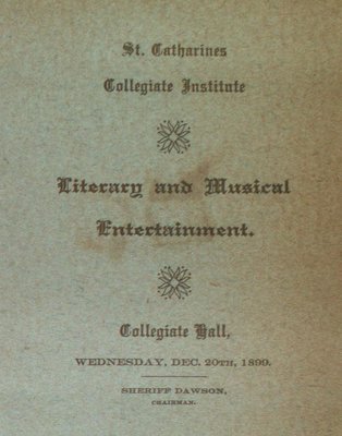 Teresa Vanderburgh's Musical Scrapbook #2 - Literary and Musical Entertainment at Collegiate Hall