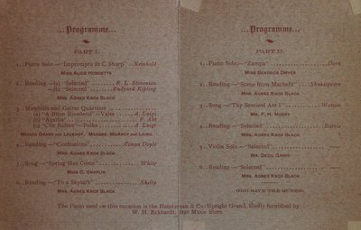 Teresa Vanderburgh's Musical Scrapbook #2 - Literary and Musical Entertainment at Collegiate Hall