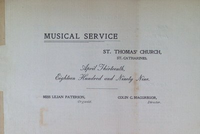 Teresa Vanderburgh's Musical Scrapbook #2 - Musical Service at St. Thomas' Church