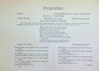 Teresa Vanderburgh's Musical Scrapbook #2 - Musical Service at St. Thomas' Church