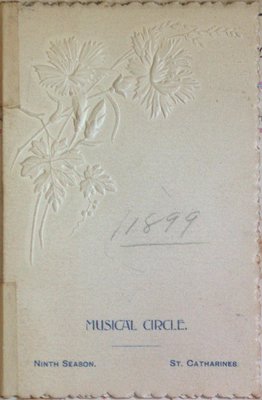 Teresa Vanderburgh's Musical Scrapbook #2 - Musical Circle Schedule of Performances for 1899