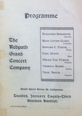 Teresa Vanderburgh's Musical Scrapbook #2 - The Redpath Grand Concert Company