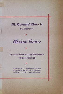 Teresa Vanderburgh's Musical Scrapbook #2 - St. Thomas' Church Musical Service