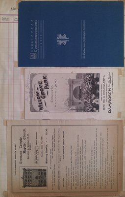 Teresa Vanderburgh's Musical Scrapbook #2 - Concert Program, Church Service Program & Commencement Program