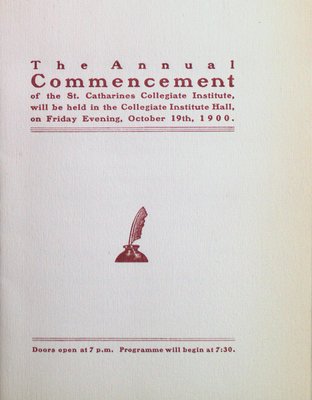 Teresa Vanderburgh's Musical Scrapbook #2 - Annual Commencement - St. Catharines Collegiate Institute