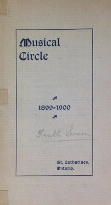 Teresa Vanderburgh's Musical Scrapbook #2 - Musical Circle 1899-1900 Season Schedule