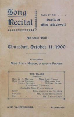 Teresa Vanderburgh's Musical Scrapbook #2 - Song Recital Program